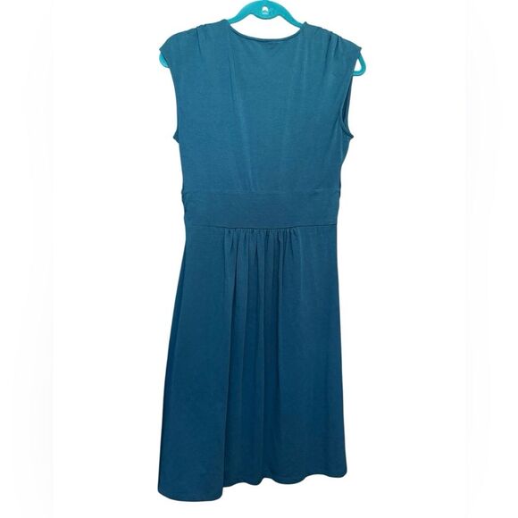 Lands' End Teal Blue Sleeveless Cotton Modal Blend Casual Dress Size Medium - Picture 2 of 10